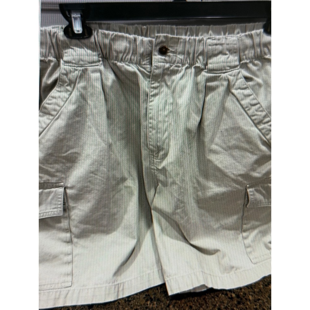 Tommy Bahama Mens Khaki Cargo Shorts XL Elastic Waist Cotton 6 Inseam Tan